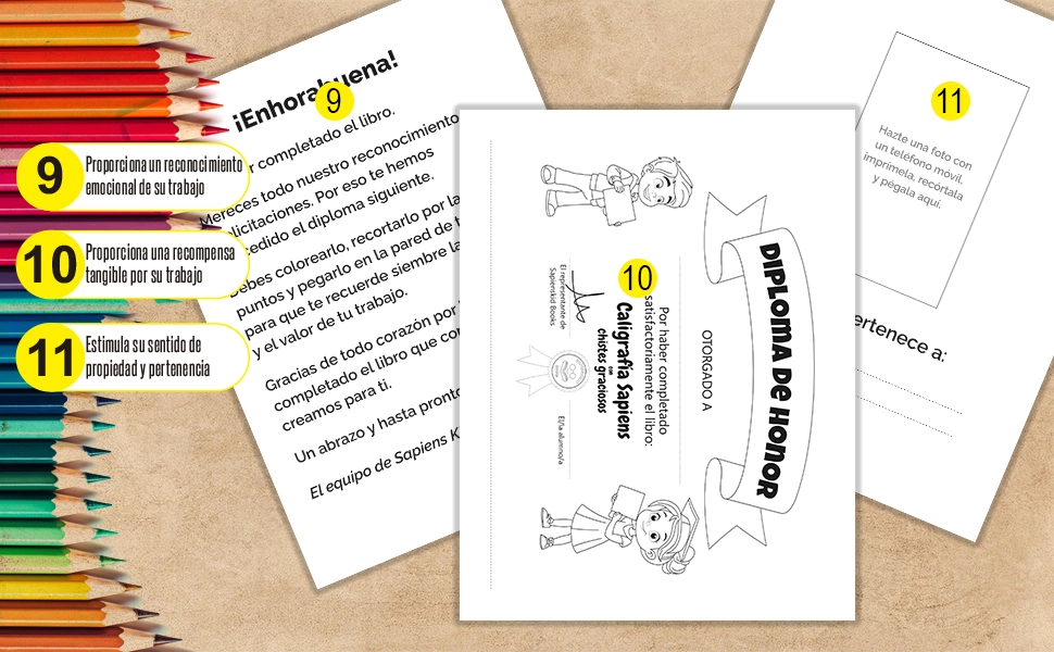 Cuaderno de caligrafía para niños de 12 años